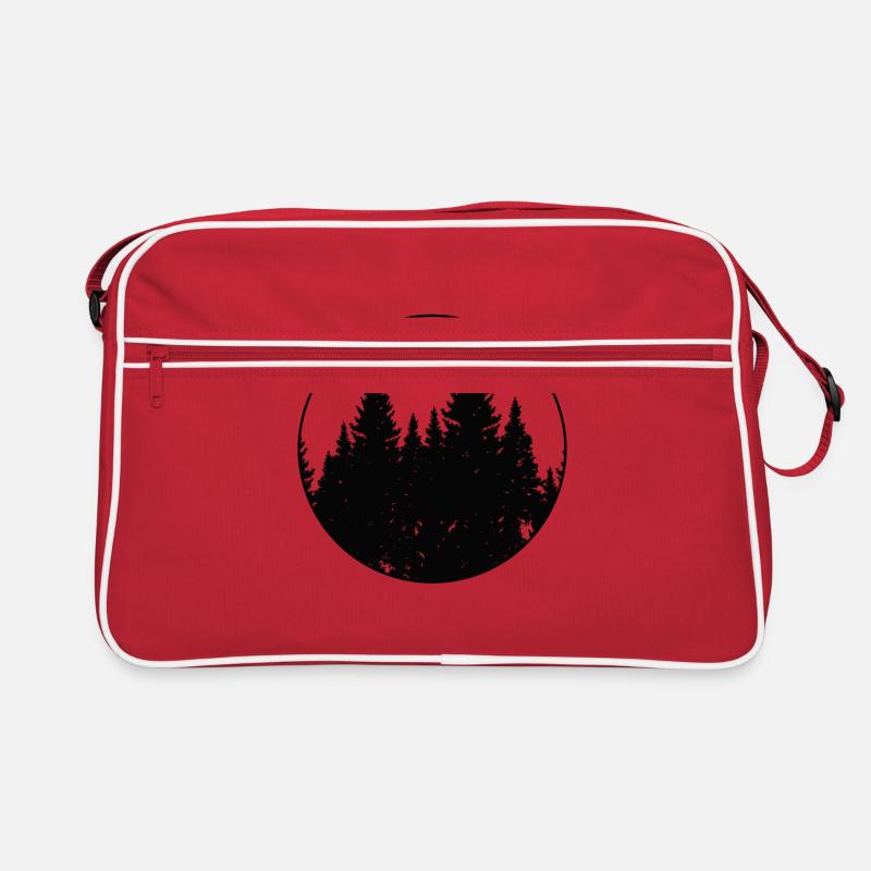 Geometric Forest Adventure Mountains Pine tree Retro Bag