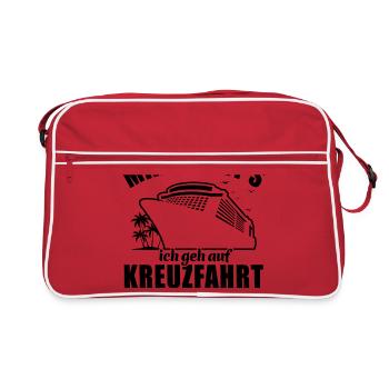Mir reicht's, ich geh auf Kreuzfahrt - Retro Tasche - Rot/Weiß - Vorne