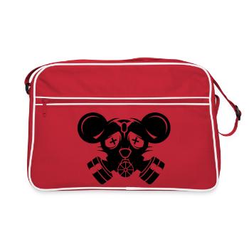Un masque à gaz avec de grandes oreilles de souris - Sac Retro - rouge/blanc - Devant