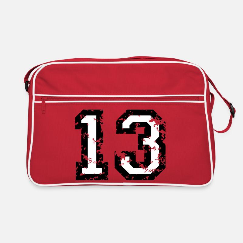 Le numéro treize - No. 13 (deux couleurs) blanc Sac Retro