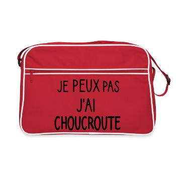 T shirt je peux pas j'ai choucroute idée cadeau - Sac Retro - rouge/blanc - Devant