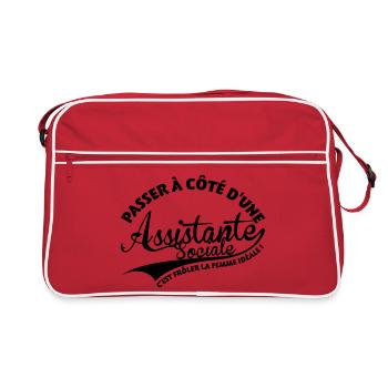Assistante Sociale Femme Idéale - Sac Retro - rouge/blanc - Devant