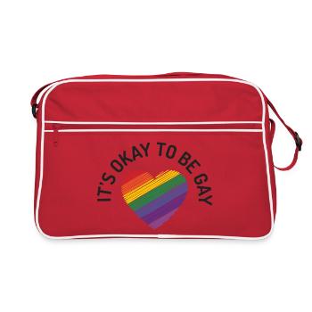 Es ist in Ordnung, schwul zu sein - Retro Tasche - Rot/Weiß - Vorne