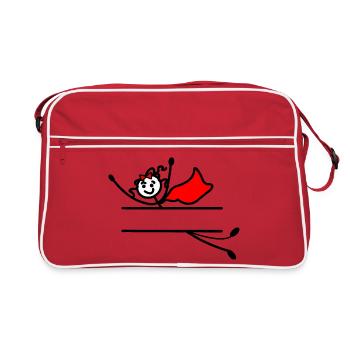 Héroïne volante et faisceau entre eux - Sac Retro - rouge/blanc - Devant