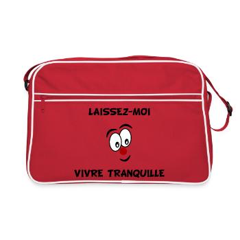 HUMOUR. CITATION. MESSAGE. RETRAITE. ANNIVERSAIRE. - Sac Retro - rouge/blanc - Devant