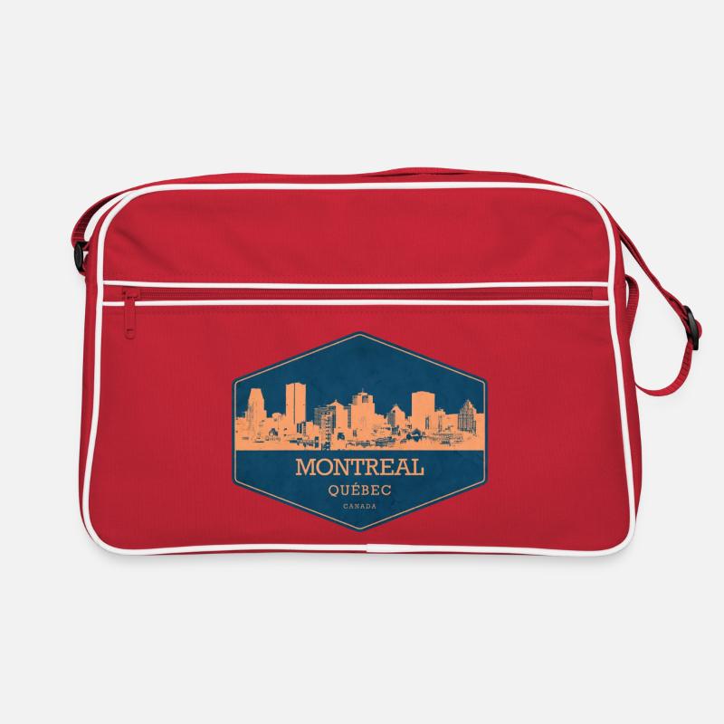 Montreal Skyline Retro Badge - Retro Tasche - Rot/Weiß