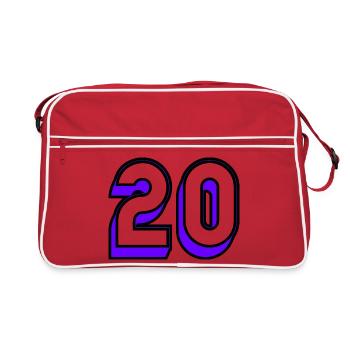 20. 20 ANS. 20e ANNIVERSAIRE. ANNIVERSAIRE 20 ANS. - Sac Retro - rouge/blanc - Devant
