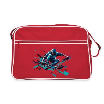 Motif coloré vif d’un patineur - Sac Retro - rouge/blanc - Devant