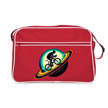 Cyclist on Saturn - Retro Bag - red/white - Front