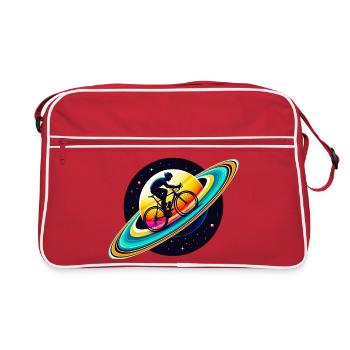 Cyclist on Saturn - Retro Bag - red/white - Front