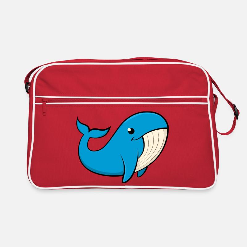 Baleine bleue joyeuse Sac Retro