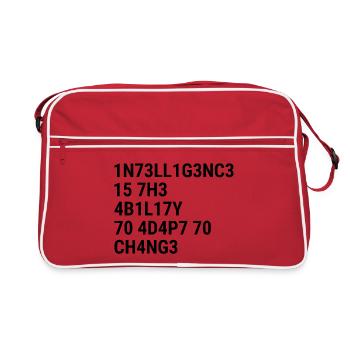 Intelligence is the ability to adapt to change Bla - Retro Bag - red/white - Front