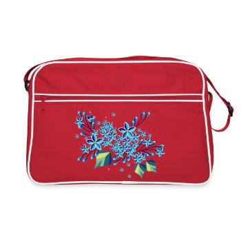 Lilac branch – elegant blue tones in a modern design - Retro Bag - red/white - Front