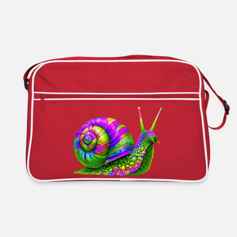 Schnecke - Retro Tasche - Rot/Weiß