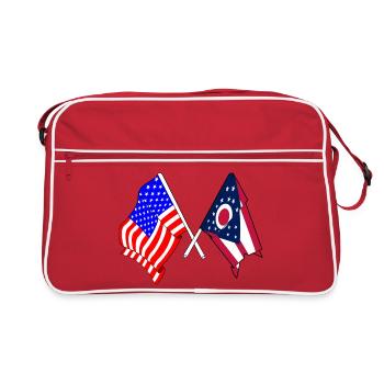 Drapeau des États-Unis et de l’État de l’Ohio franchi - Sac Retro - rouge/blanc - Devant