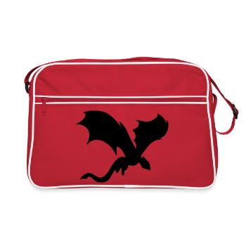 Schatten des mythischen Drachen - Retro Tasche - Rot/Weiß - Vorne