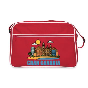 Colorful cityscape of Gran Canaria - Retro Bag - red/white - Front