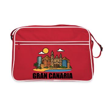 Colorful cityscape of Gran Canaria - Retro Bag - red/white - Front