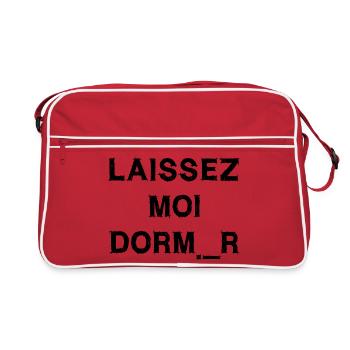 LET ME SLEEP! (sleep, night, nap) black - Retro Bag - red/white - Front