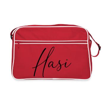 Hasi / Conception de l’écriture manuscrite - Sac Retro - rouge/blanc - Devant