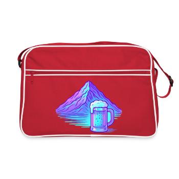 Bergneon Beer Gloss Blue - Retro Bag - red/white - Front