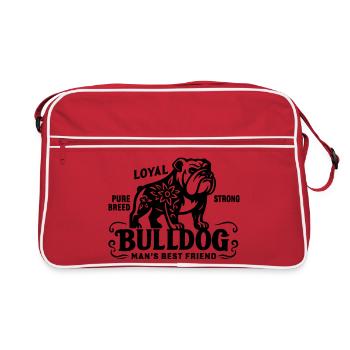 Bulldog Bully Chien Chien Pet vieil anglais - Sac Retro - rouge/blanc - Devant