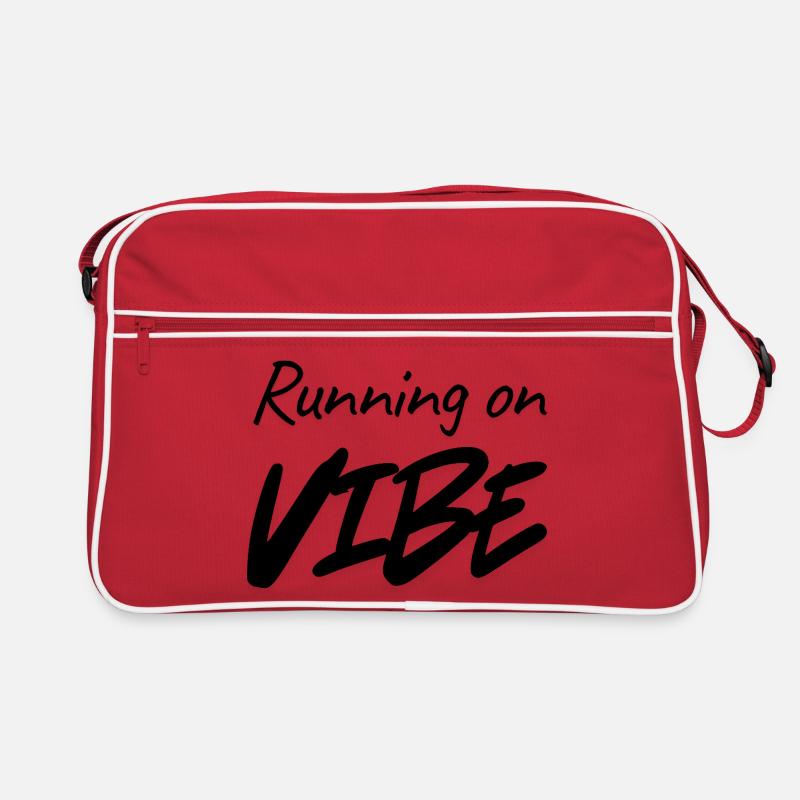 Running on Vibe – Esthétique de la typographie minimaliste - Sac Retro - rouge/blanc