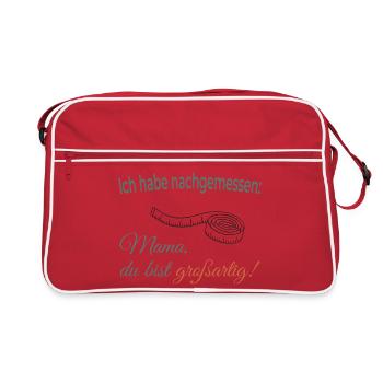 J’ai mesuré – Maman, tu es géniale ! - Sac Retro - rouge/blanc - Devant