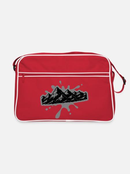 Masses de montagnes - Sac Retro - rouge/blanc - Devant