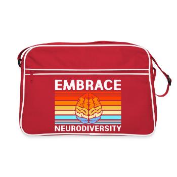 Autism, Autistic, ADHD, Asperger's, Neurodiversity - Retro Bag - red/white - Front