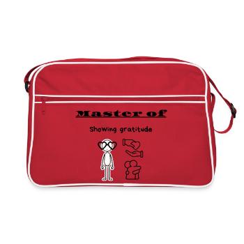 Master of Showing gratitude - Retro Bag - red/white - Front
