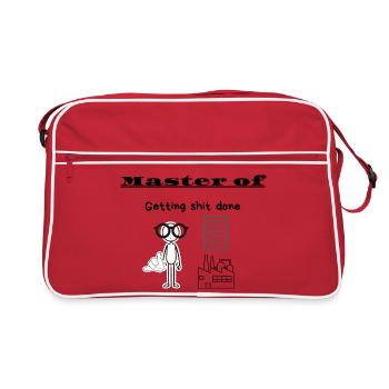 Meister darin, Sachen zu erledigen - Retro Tasche - Rot/Weiß - Vorne