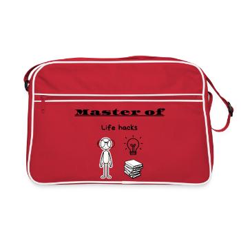 Meister-of-Life-Hacks - Retro Tasche - Rot/Weiß - Vorne