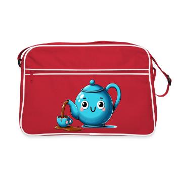 Théière Kawaii Sourire Heure du Thé - Sac Retro - rouge/blanc - Devant