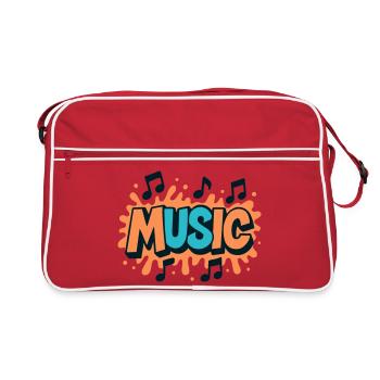 Colorful Music Pop Music Notes - Retro Bag - red/white - Front