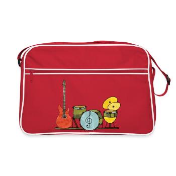 Musikinstrumente - Retro Tasche - Rot/Weiß - Vorne