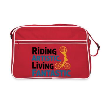Künstlerischer Radsport - Retro Tasche - Rot/Weiß - Vorne