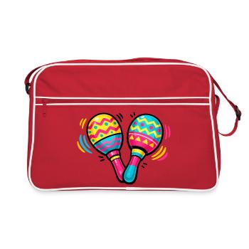 Colorful Maracas Pattern - Retro Bag - red/white - Front