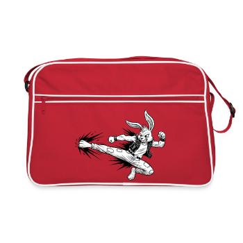 Heavy Metal Lapin de Pâques Rocker Lapin de Pâques Hardcore - Sac Retro - rouge/blanc - Devant