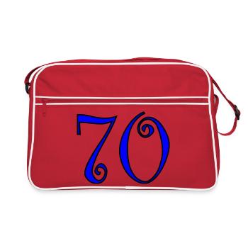 70. 70 ANS. 70e ANNIVERSAIRE. ANNIVERSAIRE 70 ANS. - Sac Retro - rouge/blanc - Devant