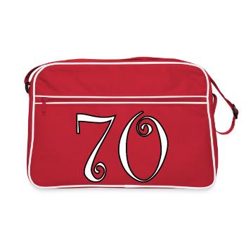 70. 70 ANS. 70e ANNIVERSAIRE. ANNIVERSAIRE 70 ANS. - Sac Retro - rouge/blanc - Devant