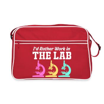 Laboratory Biology Chemistry Microscope Laboratory - Retro Bag - red/white - Front