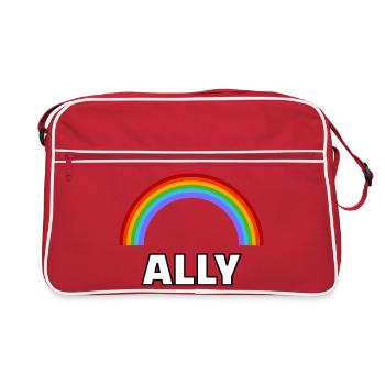 Allié à Rainbow Pride pour l’alliance LGBT - Sac Retro - rouge/blanc - Devant