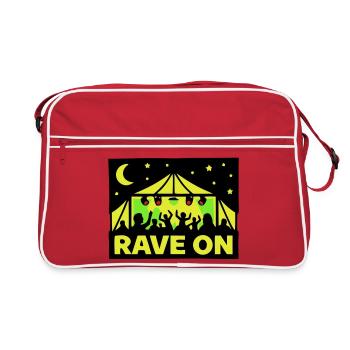 Rave On Festival Tent Techno Party Crew - Retro Bag - red/white - Front