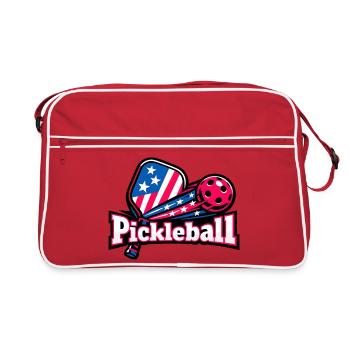 Patriotic Pickleball Flag Burst - Retro Bag - red/white - Front