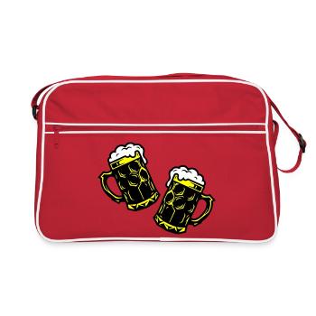 Chope à bière Icône de la bière - Sac Retro - rouge/blanc - Devant