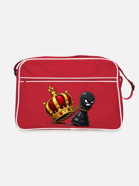 Roi de la Collision de la Couronne contre Espion Paysan - Sac Retro - rouge/blanc - Devant