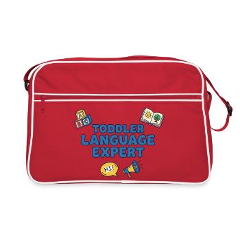 Sprachexperte für Kleinkinder - Retro Tasche - Rot/Weiß - Vorne