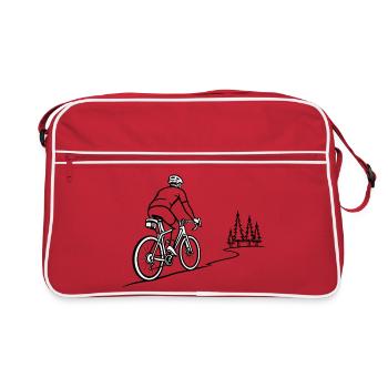Forest ascent on cycle path - Retro Bag - red/white - Front