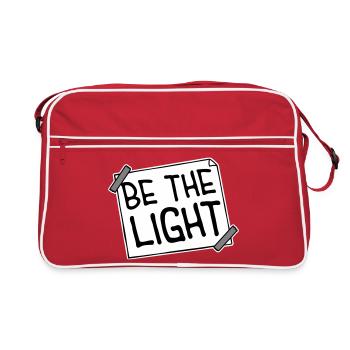 Be The Light Motivational Positivity Saying Logo - Retro Bag - red/white - Front